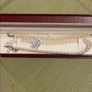 NEW Pearl necklace and bracelet set- silver 925